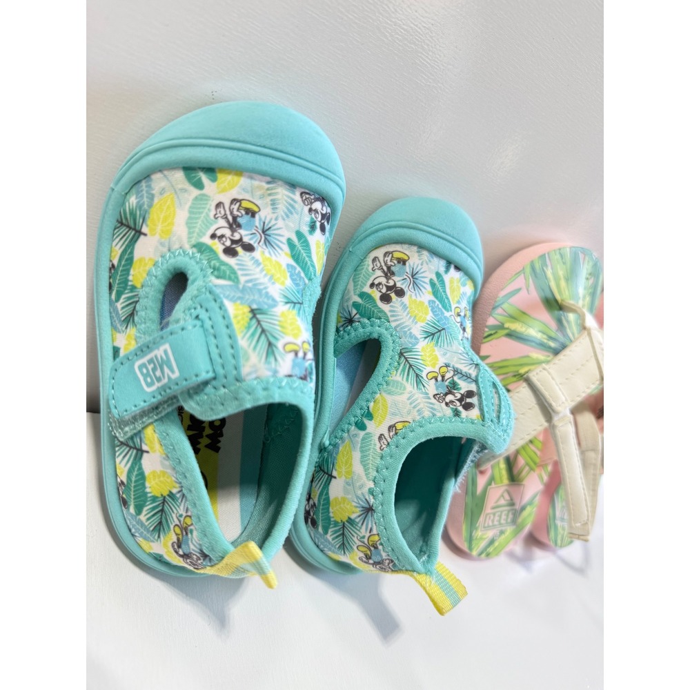 Bundle Toddler Girls Reef Mickey Mouse Water Shoes Beach Summer sz 5-6 Blue - Picture 3 of 11